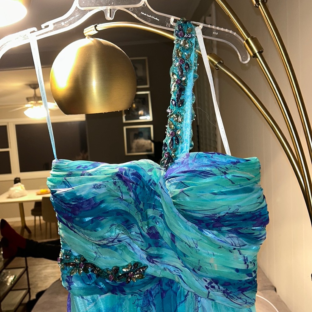 Blue and turquoise formal dress